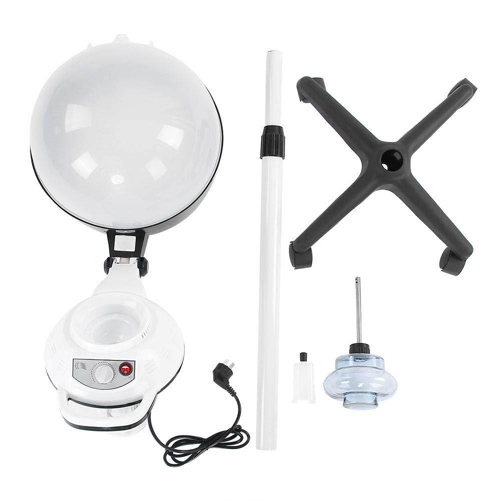 Casco de vapor de cuidado capilar, vaporizador de peluquería con base de rodillo, ajustable en altura, utilizado en peluquerías, institutos de belleza, cuidado doméstico, 80 – 125 cm