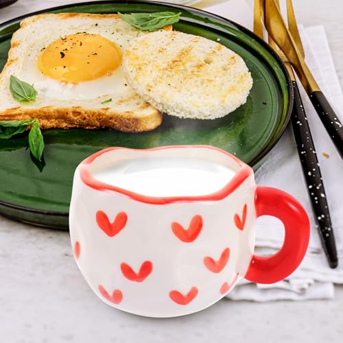 Taza de café de cerámica pintada a mano con un acabado artístico y platillo a juego 5