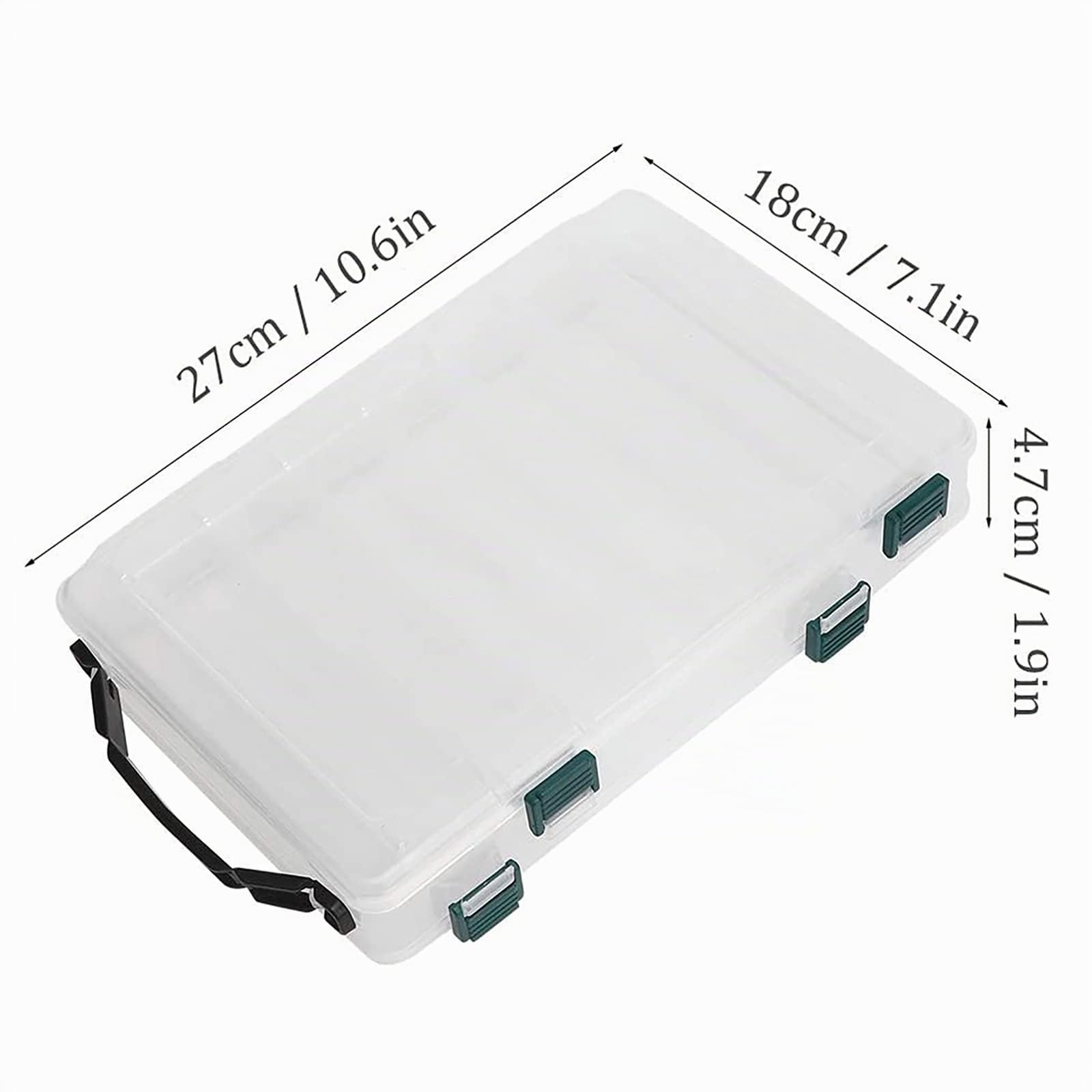 Doble Cara Cajas de Pesca para Señuelos, Caja de Pesca con Compartimentos, Caja de Accesorios de Pesca, Caja Organizadora Pesca, para Ganchos de Pesca,Señuelos,Aparejos,Accesorios de Pesca,27*18*4,7cm