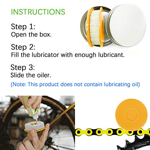 VANICE Bike Chain Lubricator(Green, Yellow), Bicycle Chain Maintenance and Lubrication Tool Roller Oiler/Yellow/No Lubricant