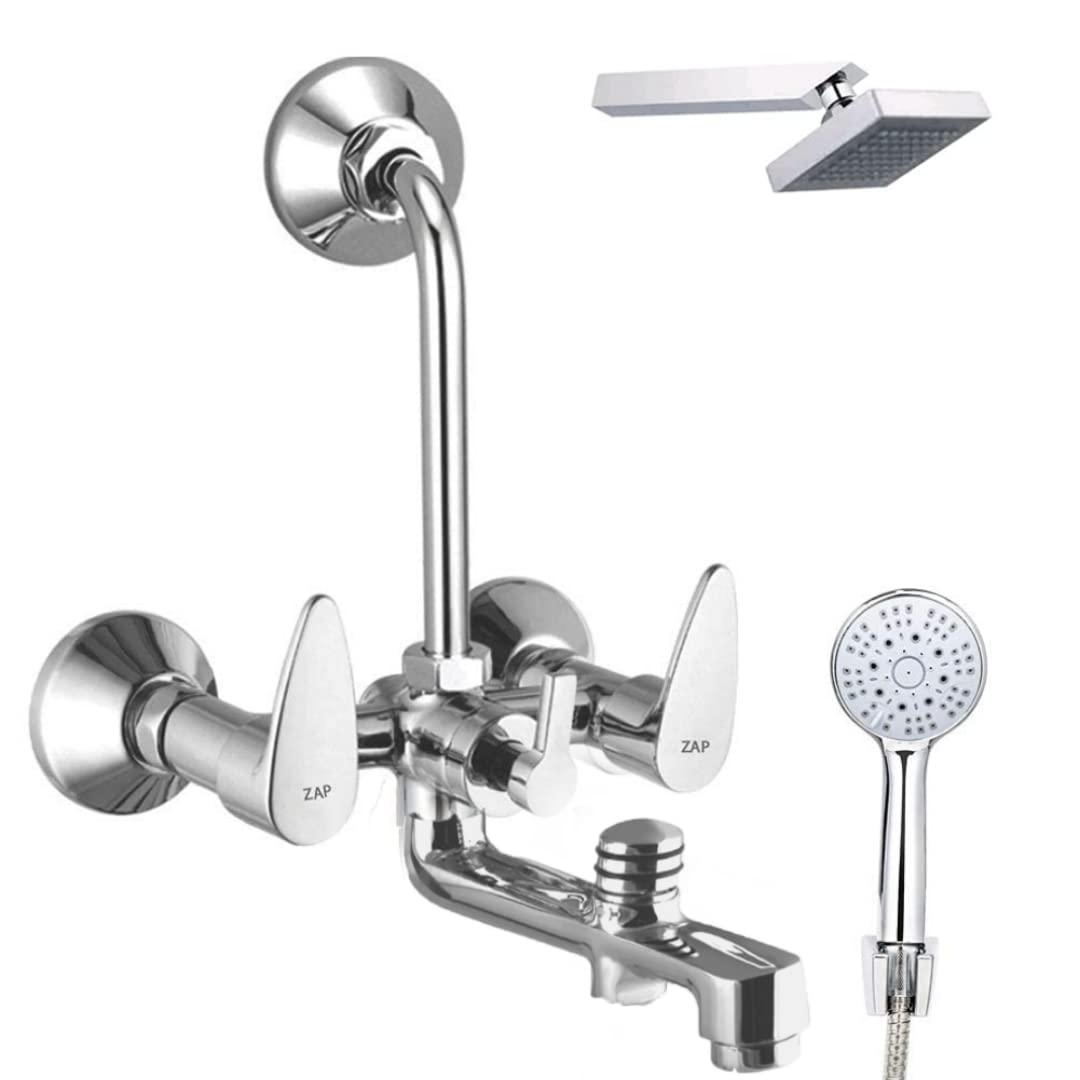 ZAP Breeza Series 100% High Grade Brass 3 in 1 Wall Mixer with Crutch & Multi Flow Hand Shower with 1.5 Meter Flexible Tube (Chrome) (Deluxe) (B09TJFFGHC) Amazon Price History, Amazon Price Tracker