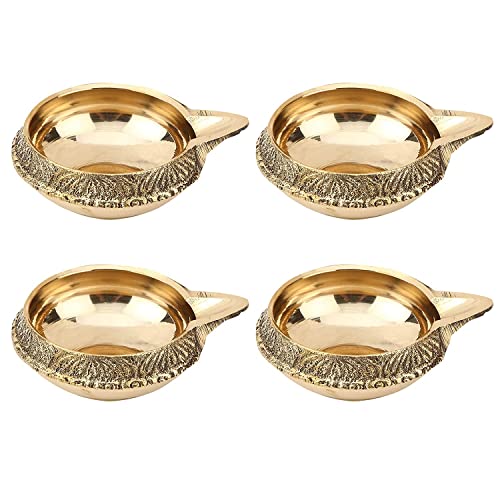 Diya-Set aus antikem Messing, für Puja-Zimmer, Diwali Diya,...