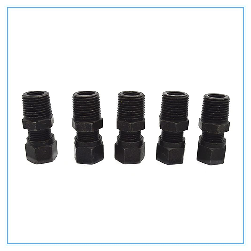 Hydraulic iron joint 12mm-1/8 1/4 3/8 1/2 male thread joint card sleeve tubing carbon steel taper thread straight Pipe Fitting - (Color: 12mm, Thread Specification: 1/8