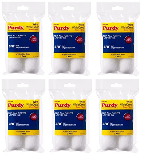 Image of Purdy 140606042 White Dove 3 /8 inch Nap Wire Mini Roller Replacements (Case of 6), 4 inch