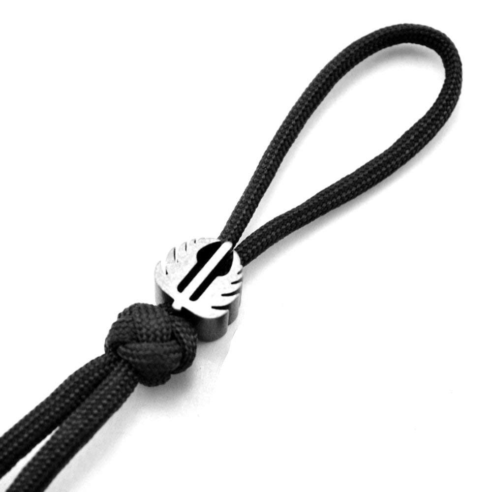 Bnineteenteam Perle De Lanière De Couteau En Titane, Pendentif EDC Extérieur Pour Cordon De Parachute, Perle De Paracorde (Grand) (Bleu) Perle Titane Bleu