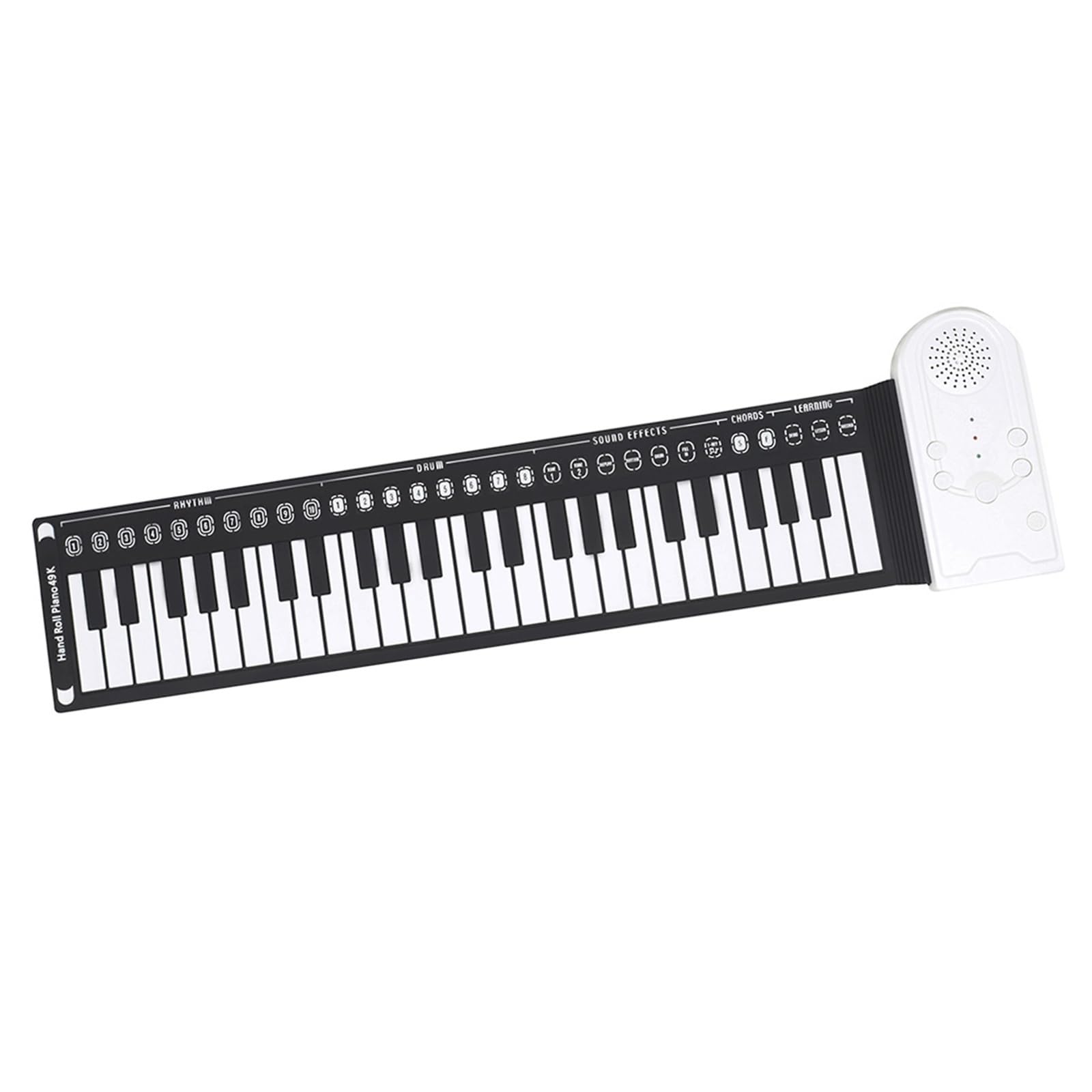 Tastiera Digitale Per Principianti Tastiera Elettronica Portatile Pieghevole A 49 Tasti Tastiera Elettronica Per Pianoforte Arrotolata A Mano Strumento Per Principianti(White)