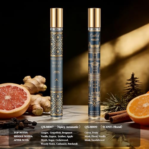 Men's Perfume Gift Set for Men, Perfume 6 x 35 ml, Eau de Parfum Men with Woody, Citrus, Oud, Premium Fragrance, Personalised Gift Idea for Colleagues, Valentine's Day, Birthdays