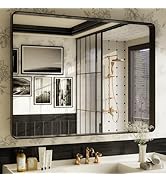Amazon.com: ISKM Large Black Framed Mirror for Bathroom 72