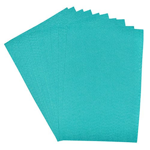 Image of Asian Hobby Crafts A4 Felt Sheet for Craft Projects, Turquoise (Pack of 10)