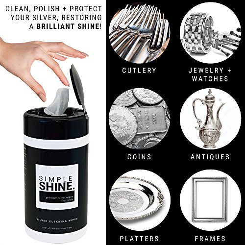 Silver Cleaning Wipes, 100% Cotton Wet Polishing | Best for Sterling Jewelry, Silverware | Large 30 Count - Thumbnail 5