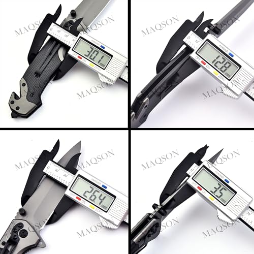 Taschenmesser für Outdoor & Survival Taschenmesser mit Glasbrecher, Gurtschneider Jagdmesser Messer Outdoo Camping MAQ2083B