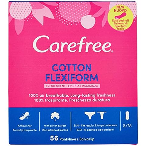 Carefree Flexiform Pantyliners Aroma Fresco Blanco 58uds Cover