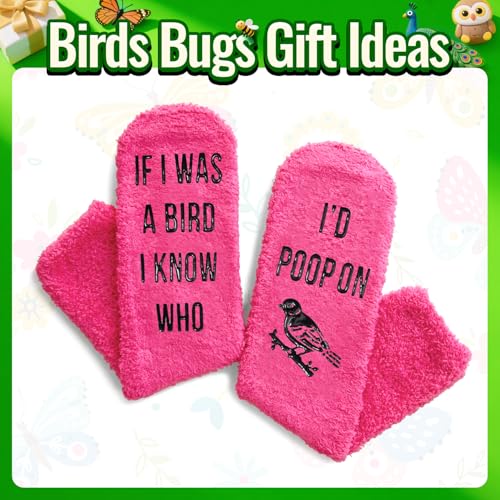 HAPPYPOP Funny Fuzzy Bird Flamingo Socks - Crazy Bird Flamingo Gifts for Women Animal Socks4