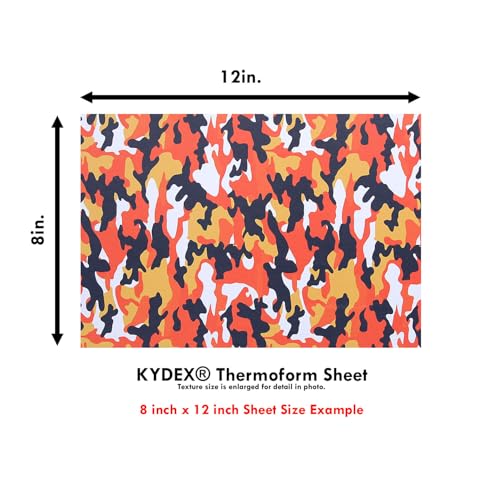 Image of KYDEX Sheet - (Infused Print) - (8in x 12in) - (Woodland Campfire Camo) - (1 Sheet) - (for Holster Making & Hobby) - (USA Made)