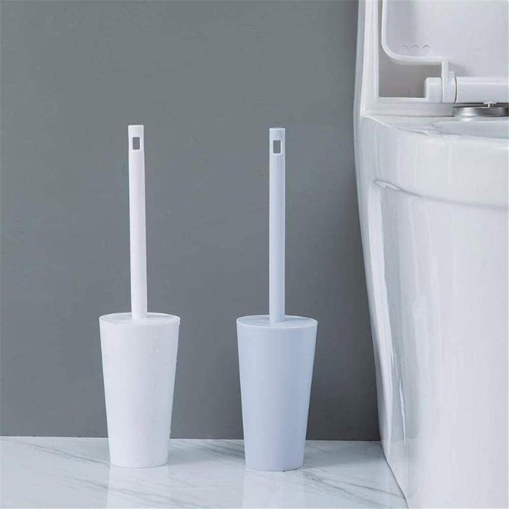 Kompakte, freistehende Kunststoff-Toilettenbürste und Badezimmer-Aufbewahrungsregal, stabil, Tiefenreinigung (C)