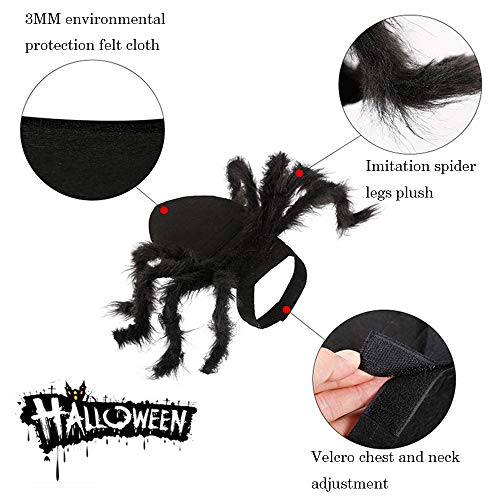 Malier Halloween Dogs Cats Costume Furry Giant Simulation Spider Pets Outfits Cosplay Dress Up Costume Halloween Pets Accessories Decoration For Dogs Puppy Cats (Small) #TOP3