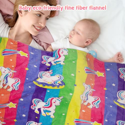Image of Jekeno Glow in the Dark Blanket Unicorn Toys Gifts for Girls, 50 inchx 60 inch | Rainbow Blanket Birthday Christmas Halloween Presents for Age 1 2 3 4 5 6 7 8 9 10 12 13 Years Old Teen Child Toddler