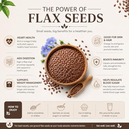 Image of Flax Seeds 200g (Pack of 2) | Alsi Ke Bij | Raw Seeds for Eating | Rich in Protein, Fiber and Omega-3 Fatty Acids