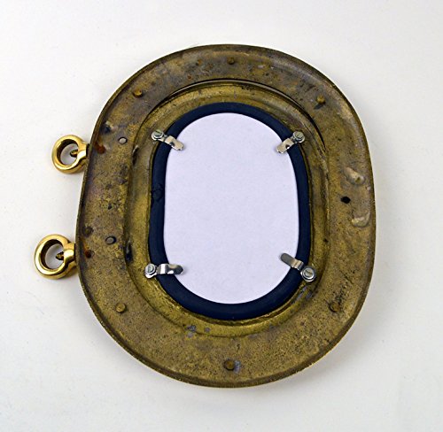 9.5" Oval Solid Brass Porthole Mirror Nautical Tropical Home Decor - Image 5