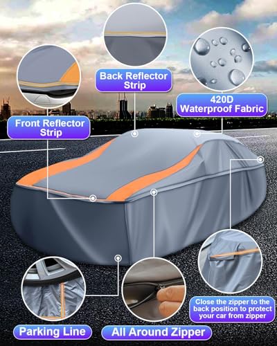 Image of Full Enclosed Truck Cover Waterproof All Weather Universal Fit F-150,Silverado 1500,Ram 1500,Sierra 1500,Tacoma,Tundra,Titan,Heavy Duty Truck Cover fit Pickup Length Up to 226-240 inch