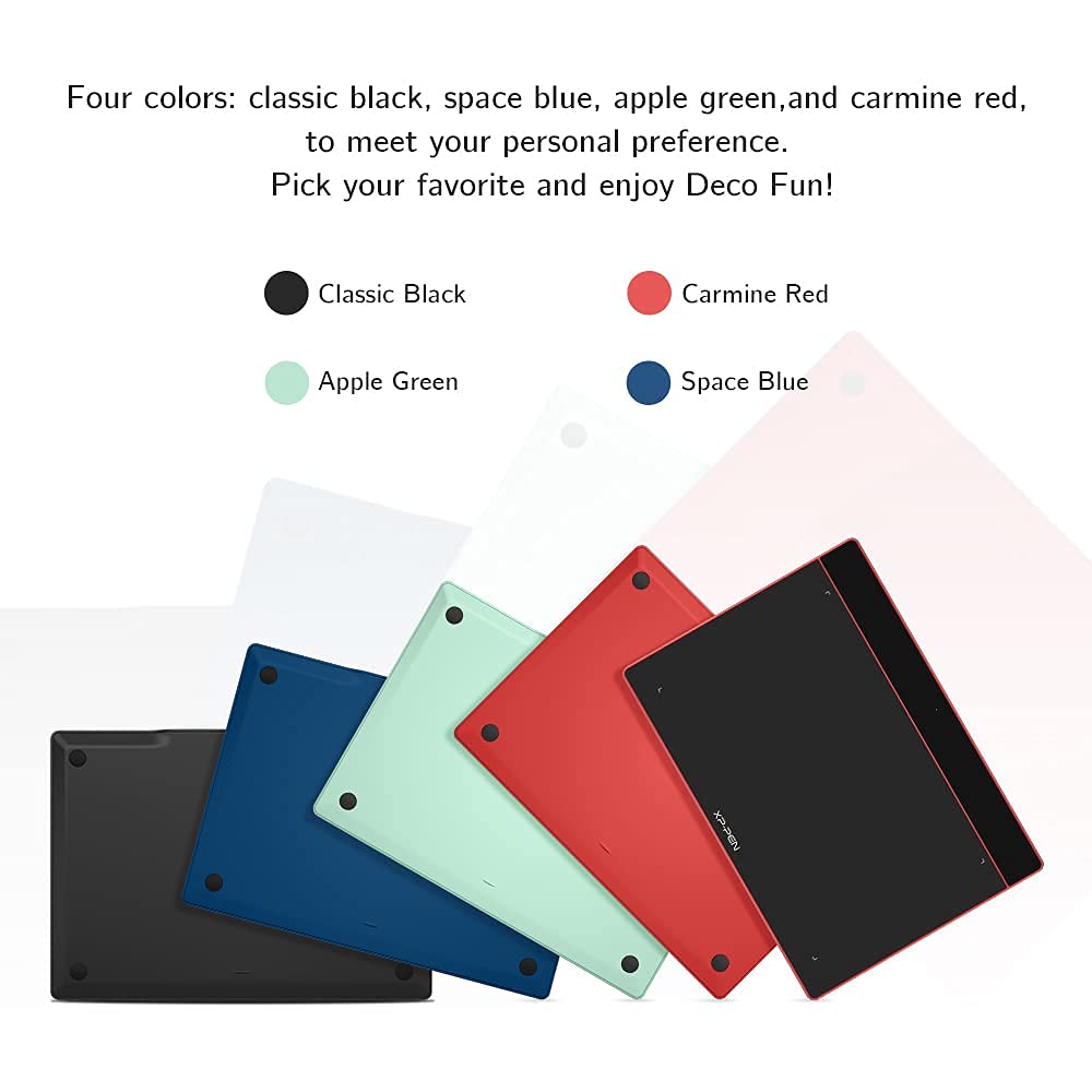 XP-PEN Deco Fun S Tableta Gráfica de Dibujo Digital 6x4 Pulgadas para OSU! Dibujar y Editar Fotos, Tableta Digitalizadora con Lápiz P01 sin Batería, Compatible con Mac, Windows, Android y Chromebook