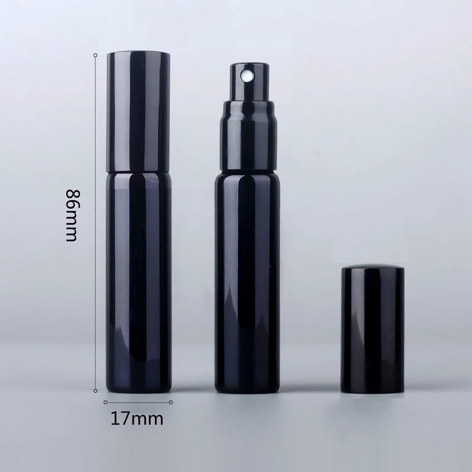 48 Pezzi 10ml Nero Vetro flacone pray Perfume Porta Profumo in Vetro Piccolo Flacone Spray per Nebbia Portatile, Cosmetica, Viaggio, Bottiglia di Profumo