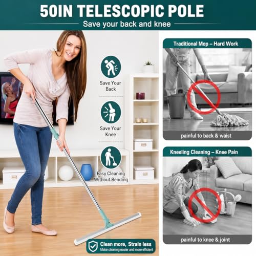 Image of Slim Floor Wiper Mop for Floor Cleaning with Silicone Blade, Pack of 1