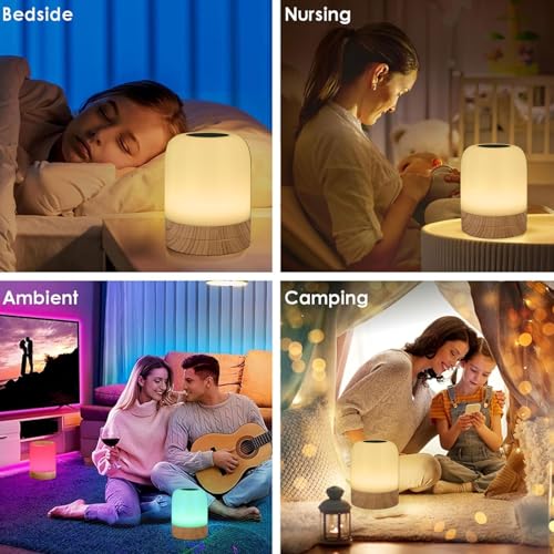 Lámpara de noche recargable con control táctil y luz cálida miniatura 5