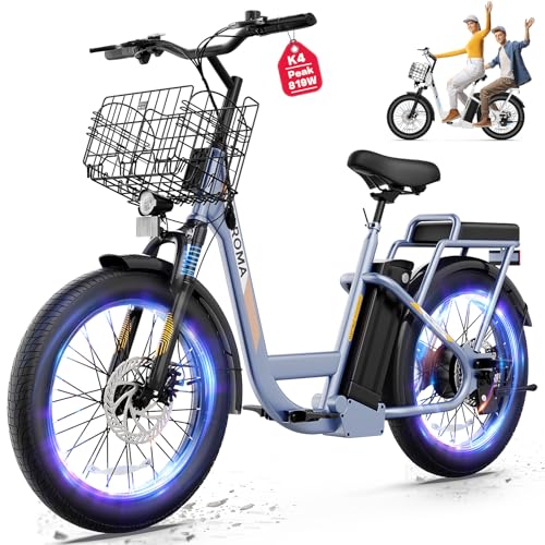 Image of Caroma Peak 1200W Electric Scooter with Seat, 20 inch Tires,30Miles&20MPH | All Terrain E Scooter with 2 Seats,Adjustable Electric Scooter for Adults with Basket,Adult Electric Bicycles Style Scooter