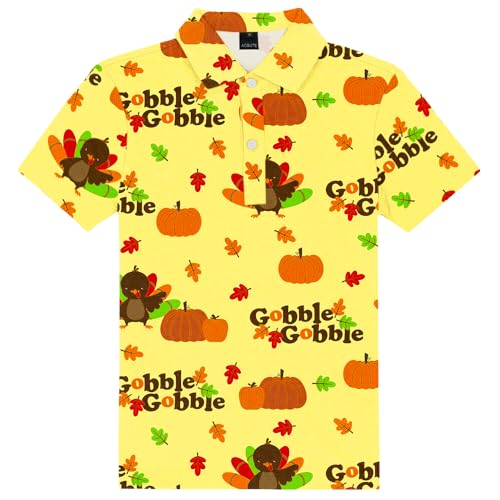 Image of AOBUTE Kids 4th of July Polo American Flag Short Sleeve Button Down Shirts Tops 3-14 Years