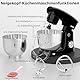YASHE Küchenmaschine 1500W, 4,5 + 5L Edelstahlschüsseln, 10+P Geschwindigkeiten, Kippkopf, mit Knethaken, Rührbesen und Schneebesen, Multifunktionale Küchenmaschine