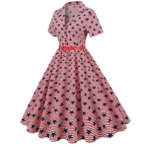 Image of ODIZLI Women's Summer Retro Vintage Sleeveless Floral Polka Dot Print Midi A-line Dress S-2XL