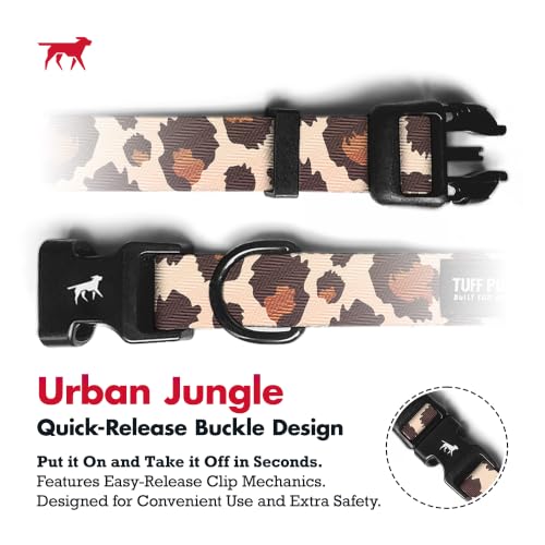 Image of Tuff Pupper Premium Adjustable Dog Collar, Stylish Pattern Collars Designed in USA, Quick Release Buckle, Urban Jungle Small (0.7 Inch Wide x 8-12 Inch Neck)