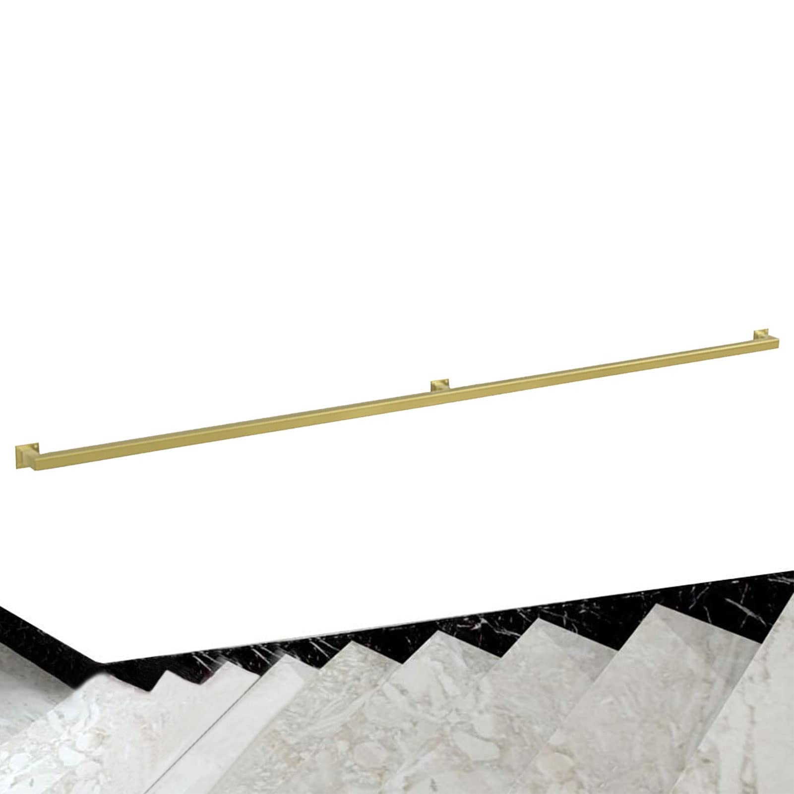Attrex One Color Metal Stair Handrail, Handrails For Stairs, Indoor/Outdoor Wall Mount Banister Hand Railing Support Bars Kit, Wrought Iron Pipe Steps Safety Durable Staircase Handrails(13Ft/390Cm)