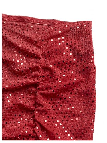 SOLY HUX Women's Sequin Sparkly Skirt High Waisted Ruched Split Hem Going Out Mini Skirts3