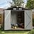 Oneinmil Outdoor Storage Shed 8x6 FT, Metal Tool Shed with Lockable Door, Metal Shed Garbage Can, Storage House for Backyard, Garden, Patio, Lawn (Brown)