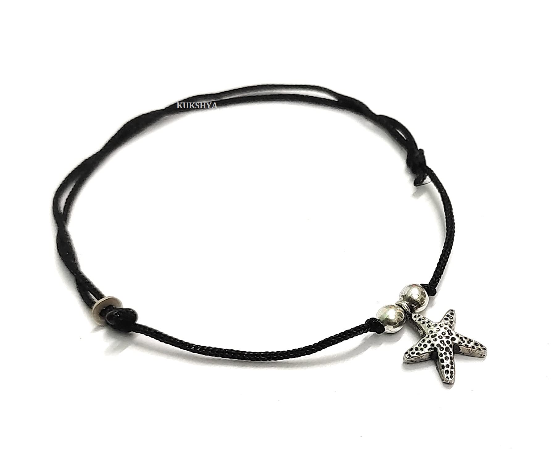 KUKSHYA JEWELLERS Exclusive 925 Sterling Silver 2 ball + Star Charms Black Thread Anklet | Adjustable Anklet for Women & Girls | 1 Piece Set (TP 008) (B08PW3LZYF) Amazon Price History, Amazon Price Tracker