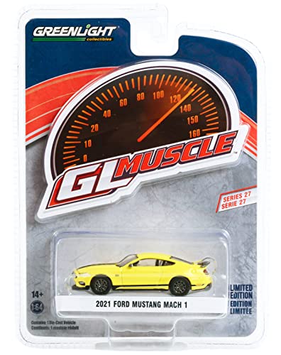 Auto a escala 1:64 Mach 1 Grabber Amarillo