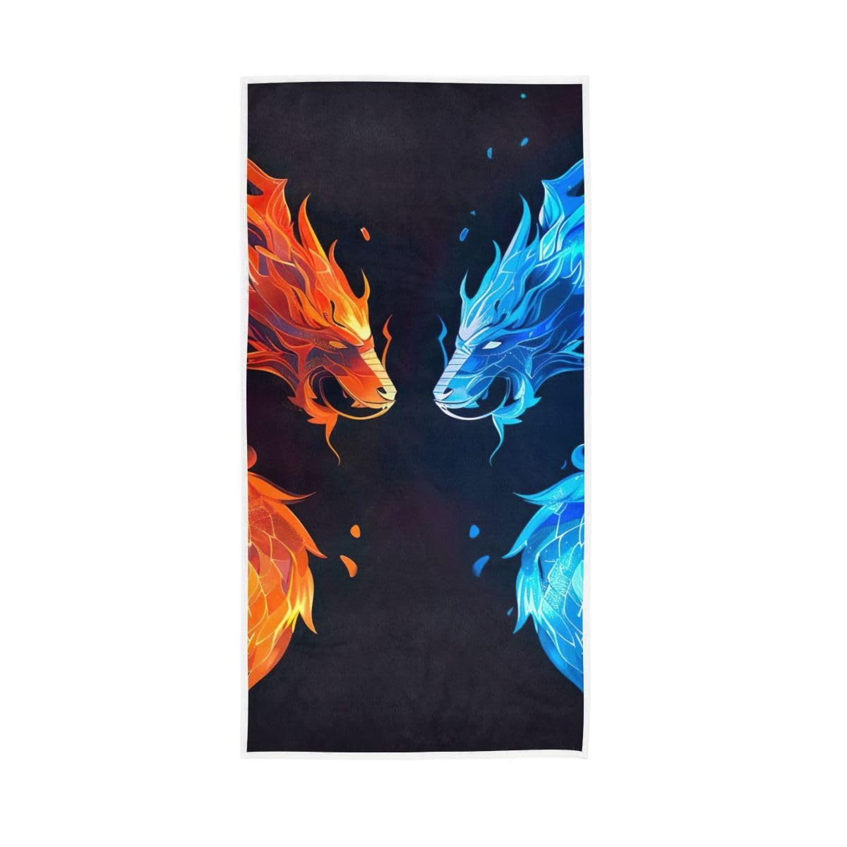LSRCPD Orange and Blue Dragon Guest Hand Towels for Bathroom, Hand Towels for Bathroom, Shower, Hotel, Spa 15 x 30 Inches