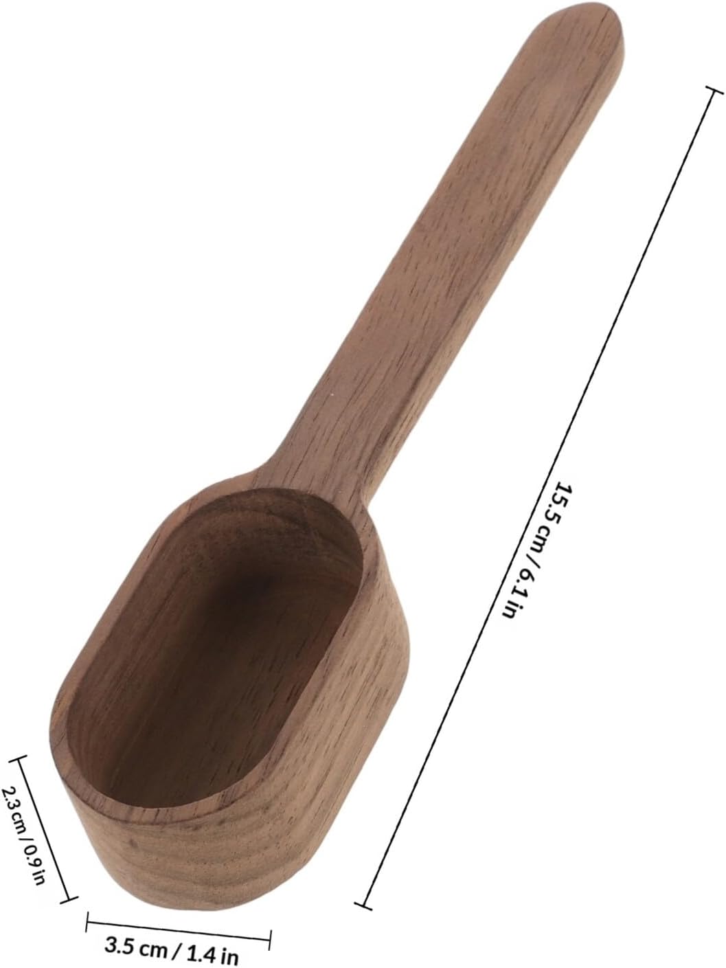 Wood Salt Spoon Compact Polished Lightweight Grip for Tea and Spice