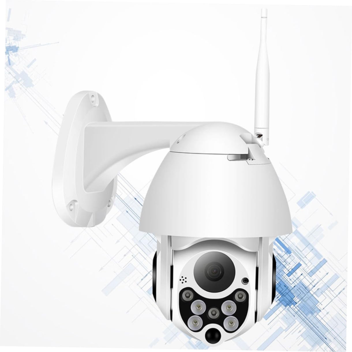 Veemoon Telecamera di Sicurezza Esterna Wifi, Videocamera Dome in Plastica Bianca, Zoom Digitale 4x, per Sorveglianza Casa e Animali