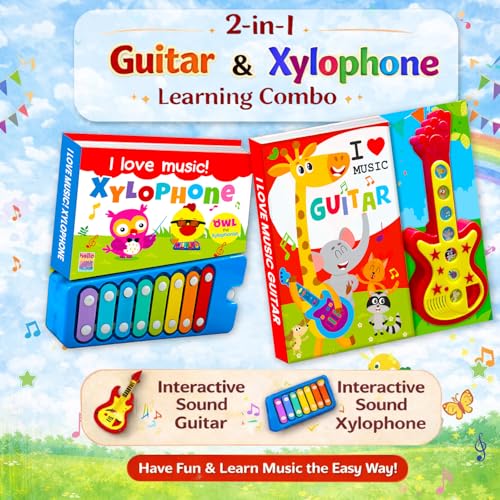 Image of ABCD & Numbers Musical Sound Book Combo Set | Interactive Alphabet & Counting Sound Board Books for Early Learning - Learn Numbers & Alphabet (Sound Combo)
