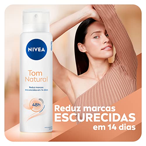 NIVEA Desodorante Antitranspirante Aerossol Tom Natural 150ml - Proteção prolongada de 48h, fórmula