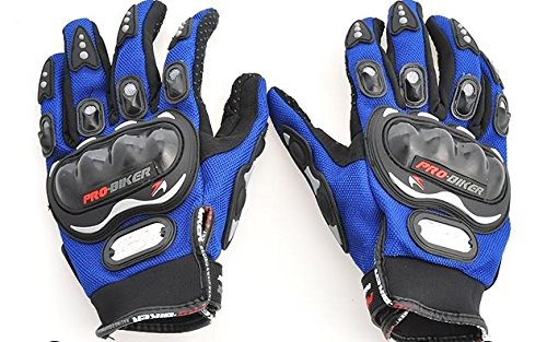 Image of Aksmit Probiker Protective Full Finger Gloves Anti-Skid Surface Breathable Bike Riding Glove for Motorcycle Cycling Climbing Mountaineering Hiking (Blue)