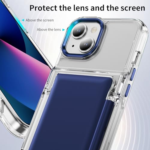 Coque iPhone 14 antichoc transparente LEMAXELERS étui rigide bleu JF