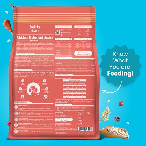 Bark-Out-Loud-by-Vivaldis-Chicken-Ancient-Grains-Adult-Dry-Dog-Food-for-Mini-Small-Breed-Rich-in-Protein-Antioxidants-Fibre-Prebiotics-Herbs-1Kg-Pack