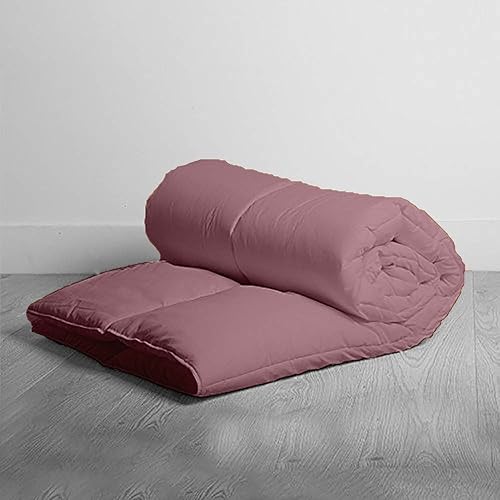 Miniatura 2 de BedDecor Edredón de relleno de microfibra de 200 GSM, súper suave, de alta calidad, 600 hilos, sólido, 100% algodón egipcio (rosa, individual XL)