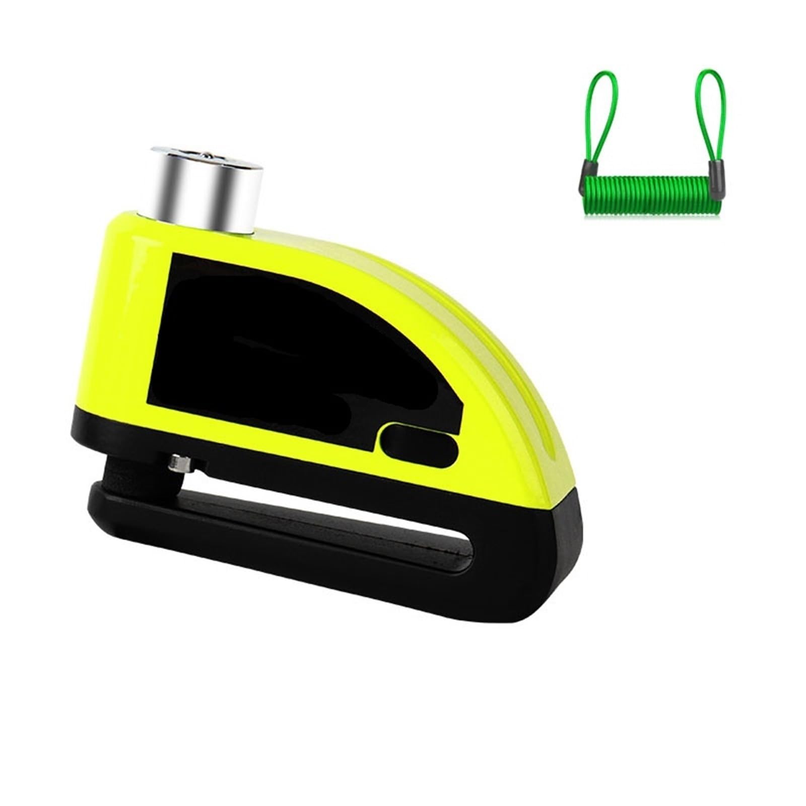 Puayqbvy Green Lock Rope Handlebar Lock Motorcycle Alarm Disc Brake Lock Security Moto Wheel Disk Padlock Waterproof Loud