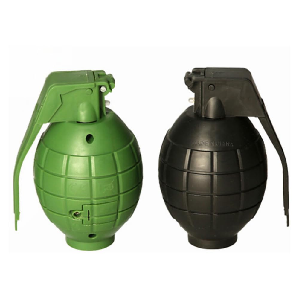 eMKay® Pop & Blast Replica Grenade – Led Light & Sound Interactive Hand Grenade for 14 Years & up– Assorted Green or Black – Ages 14+ (PACK OF 2 - BLACK AND GREEN)