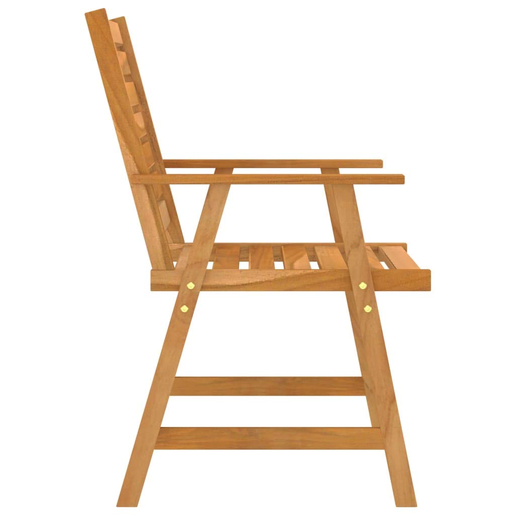Juego de comedor de jardín de madera maciza de acacia con 1 mesa y 4 sillas, superficie aceitada para una fácil limpieza, ideal para patio y jardín, máx. 110 kg por asiento